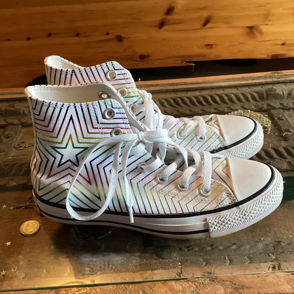 Converse Chuck Taylor All Star High Top Metallic Exploding Star Sneakers